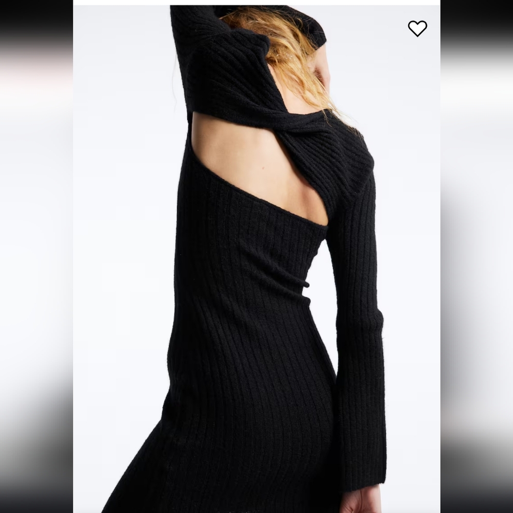NWT TWIST -DETAIL RIB-KNIT DRESS Size L - Picture 3 of 10